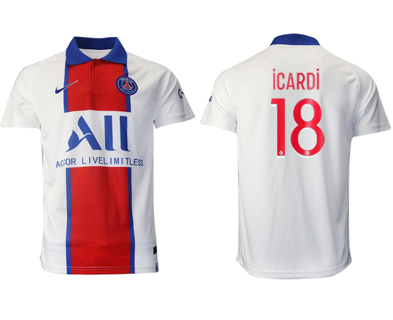Men 2020-2021 club Paris St German away aaa version #18 white Soccer Jerseys